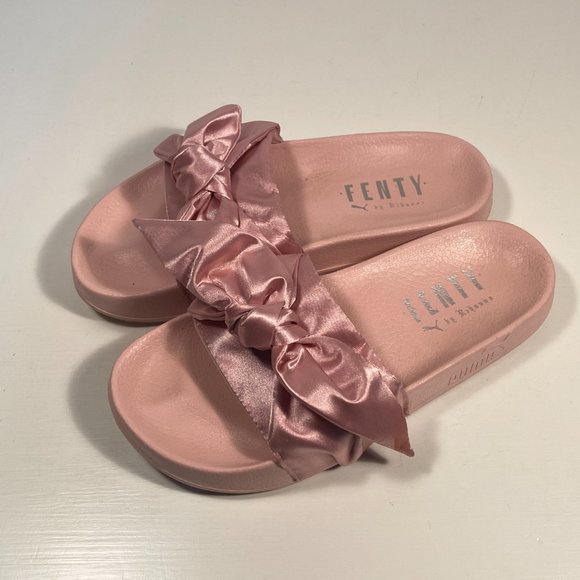 Puma Fenty by Rihana Pink Bow Slide Sandals Women Size 7.5 - Picture 3 of 7